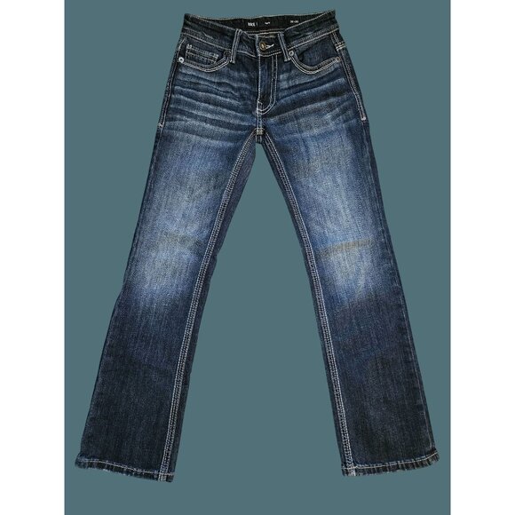 BKE Aiden Boot Cut Stretch Whiskering Jeans Low Rise Men 26x30 - Picture 1 of 11